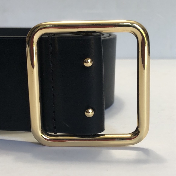 Black Gold Wide Band Vegan Leather Belt size XXL - Picture 4 of 12